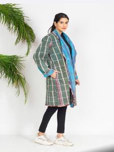 Women's Cotton Quilted Kantha Coat Handmade Indian Block Print <b>Reversible</b> <b>Jacket</b> Bohemian Fashion Wholesale Private Label - Product Image 3