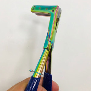 High Quality Professional Rainbow Plasma Hair Extension Plier Eco-Friendly Custom Logo <b>Silicone</b> Stainless Steel Tape Hair <b>Tool</b> - Product Image 2