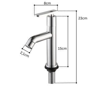 Wholesale Lavabo Faucet ABS Chrome <b>Single</b> Cold Tall Pillar Bathroom Vanity <b>Basin</b> Sink <b>Tap</b> Washbasin Faucet KSLA-01T5 KSN VietNam - Product Image 2