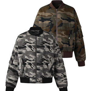 Blouson bomber camouflage unisexe, fermeture éclair, col rabattu, coupe décontractée, matière polyester, vêtement d'automne - Product Image 1