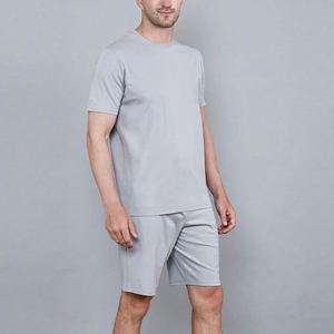 Conjunto de Verano para Hombre, Camiseta y Pantalones Cortos de Algodón, con Logotipo Personalizado, Transpirable, de Secado Rápido, Informal, de Dos Piezas - Product Image 5