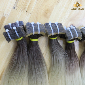 Cabello Humano Vietnamita Virgen Liso Color Piano a Granel |   Rubio ceniza con reflejos |   Suave y Brillante como la Seda para Trenzar - Product Image 6
