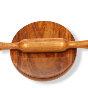 Elegante Juego de Chakla Belan de Madera Clara, Tabla Redonda para Estirar Masa y Pincho para Chapati, Puri, Paratha, Uso en Cocina y Comedor - Product Image 6
