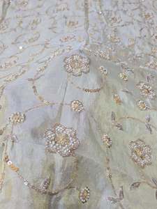 Tissu en dentelle perlée, tissu brodé, maille à sequins, organza pour la couture, abaya, kaftan, vêtements de mariage, fournisseur pour l'exportation, acheteurs - Product Image 5