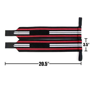 Correas de Soporte para Muñeca Ajustables con Cierre de Gancho y Bucle para Levantamiento de Pesas, Diseño Transpirable a Rayas en Negro, Rojo y Blanco, Unisex - Product Image 3