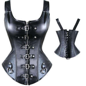 Ensemble Harnais Corset en Cuir, Lingerie Sexy, Style Bondage, Vêtements Fétichistes, Combinaison Bodysuit, Gaine Amincissante Intégrale pour Femme, Contrôle du Ventre - Product Image 4