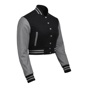 Custom Varsity Jacket Women Cropped Bomber Coat Premium Streetwear Supplier Wholesale USA - Product Image 5