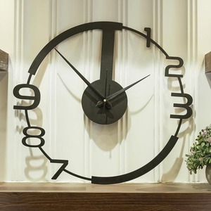 Horloge murale rectangulaire en métal de luxe, design minimaliste noir, mouvement mécanique silencieux, affichage des aiguilles, sonnerie horaire, maison moderne - Product Image 2