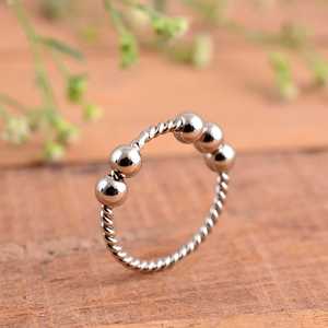 925 Sterling Silver Hammered Bypass <b>Ring</b> Adjustable Minimalist <b>Open</b> Band Unisex Handcrafted Geometric Wedding Anniversary Gift - Product Image 5