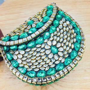 Sacs à main de soirée pour femmes, sacs à main en nacre, sacs à main en métal, sacs à main en mosaïque et en kundan, sacs indiens multicolores - Product Image 5