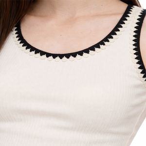 Camiseta sin mangas acanalada para mujer, estilo casual de verano, transpirable, de punto con elastano/poliéster, estilo moderno y ligero. - Product Image 4