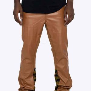 Pantalon en cuir véritable pour homme, coupe droite et régulière, respirant, idéal pour l'hiver, style décontracté, qualité supérieure - Product Image 1