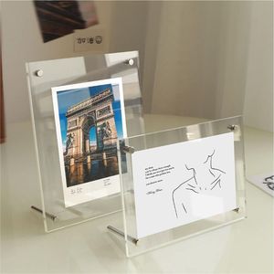 Lot de 5 cadres photo magnétiques en acrylique transparent double face pour bureau, décoration intérieure, faits à la main - Product Image 2