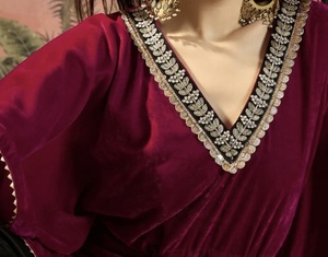 Designer Kaftan <b>Kurta</b> Set For <b>Women</b> Western Ladies Ethnic Kaftan Set Batwing Sleeves Loose Fit Kaftan Party Festival Wear Kaftan - Product Image 4