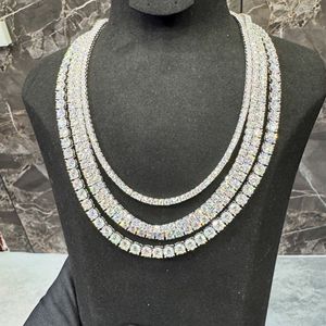 สร้อยคอเทนนิสแบบกำหนดเองได้ Iced Jewelz ประดับเพชรคุณภาพสูง เงินแท้ 925  ทรงเหลี่ยมเจียระไน  พร้อมเคลือบเงิน - Product Image 3