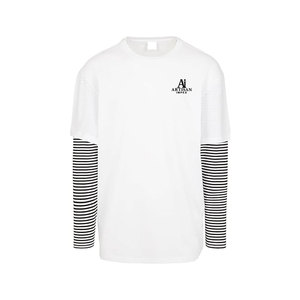 T-shirt double couche pour homme, coupe confortable, tissu léger, style streetwear, toucher doux, vente en ligne - Product Image 1