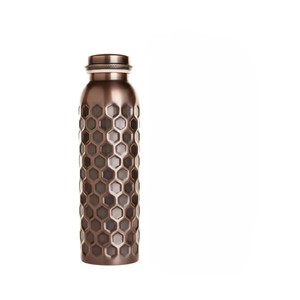 Copper Water Bottle Hexagon Pattern Reusable Travel <b>Mug</b> Single Wall Adults Minimalist Design - Product Image 2