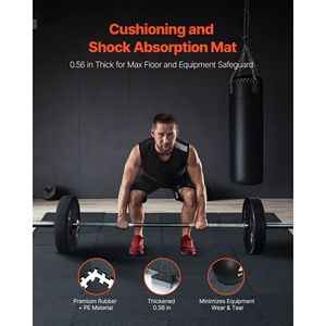 Tapis de sol de gym épais de 0,56 pouce, 6 dalles en caoutchouc avec dessus en mousse EVA, 25 po x 25 po, couverture de 25 pi² pour l'entraînement - Product Image 3