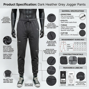 Pantalon de jogging décontracté APRI SPORTS pour homme, léger, 100 % coton, taille élastique, avec cordon de serrage, idéal pour le fitness et la gym - Product Image 6