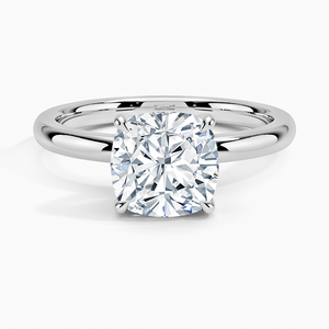 Anillo BOJ 71 con Corte Cojín, Plata 925, Halo de Diamantes, Solitario con Piedra de 2ct, Color D, VVS1, Moissanita Certificada GRA, Precio Bajo - Product Image 1