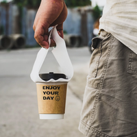 Eco-friendly porta porta bevande divisore finestra trasparente in plastica portabicchieri per succo di caffè tè Soda birra in rilievo