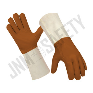 Gants de soudage TIG en cuir de chèvre pleine fleur, robustes, pour la protection industrielle, la lutte contre les incendies et la protection anti-coupure - Product Image 4