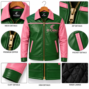 Chaqueta Universitaria de Béisbol Personalizada para Hombre, con Mangas de Cuero y Bordado Chenille de Alta Calidad, Fabricada por OEM - Product Image 6