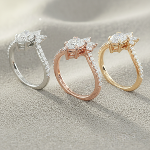 Anillo de Compromiso con Diamante Cultivado en Laboratorio, Chapado en Oro Rosa, Estilo Vintage, Oro de 14K, Corte Marquesa, Anillo Halo, Fabricante de Joyería Personalizada, OEM, ODM - Product Image 2