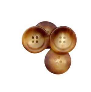 Boutons ronds en corne écologiques faits à la main en coquillage naturel brun poli, matériau artisanal, design à 4 trous, moderne - Product Image 1