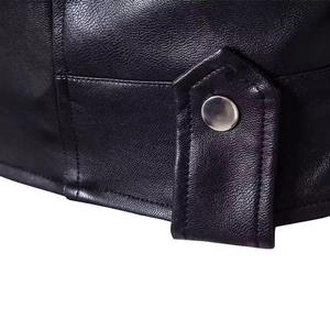 <b>Men's</b> Black Genuine <b>Leather</b> Biker <b>Jacket</b> Motorcycle Slim Fit Zip Up Moto <b>Jacket</b> Classic Fashion Outerwear - Product Image 4