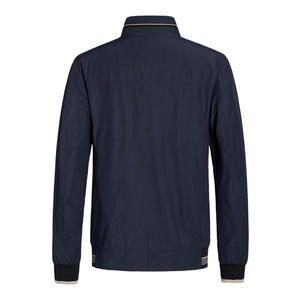 Best Selling <b>Men</b>’s Navy Blue <b>Lightweight</b> Bomber <b>Jacket</b> Full-Zip Stand Collar Dual Chest Zipper Pockets Ribbed Waistband & Cuffs - Product Image 2