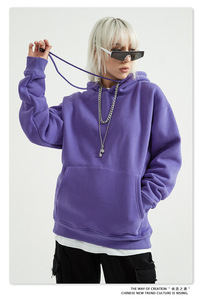 เสื้อฮู้ดผ้าฟลีซหนานุ่ม 100% ผ้าฝ้าย ระบายอากาศดี สีพื้น 36 สี ทรงปกติ สำหรับคู่รัก ผู้ชาย รุ่นใหม่ประจำฤดูใบไม้ร่วง/ฤดูหนาว - Product Image 6