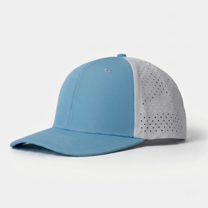 Wholesale Custom Logo Two Tone Perforated Golf Cap 6 Panel Mid Profile Waterproof Rope <b>Hat</b> with Laser Cut Holes Performance <b>Hat</b> - Product Image 1