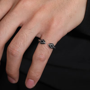 Anillo de Plata de Ley 18k con Diamante Negro, Diseño de Ojo de Serpiente, Unisex, Estilo Hip Hop, Lujoso, Certificado IGI - Product Image 3