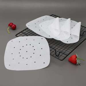 Disposable Eco-Friendly Baking <b>Paper</b> Liners Air Fryer Square Non-Stick Food Grade Parchment <b>Paper</b> Double-Sided Silicon Coating - Product Image 2