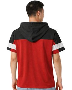 Mens <b>Short</b> <b>Sleeve</b> Hoodie T Shirt Casual Pullover Hooded Top Soft Cotton Summer Wear Red Black White Color Streetwear - Product Image 2