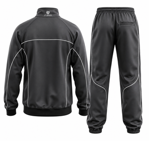 Survêtement en polyester personnalisé pour hommes, ensemble de sport à fermeture éclair intégrale, tenue de jogging, vêtements de sport, fabricant OEM ODM - Product Image 2