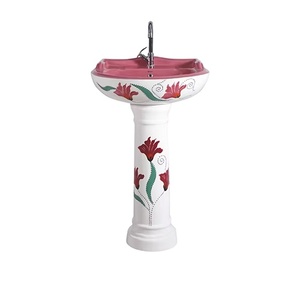 Lavabo de Pedestal de Cerámica Blanca de Alta Calidad para Uso Comercial, Material Cerámico de Primera Calidad para Baños de Lujo - Product Image 1
