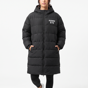 <b>Women's</b> Long Puffer <b>Coat</b> Wholesale <b>Lightweight</b> Hooded Mid Length Warm Winter Jacket Quilted Padded Overcoat Fashion Outerwear - Product Image 1