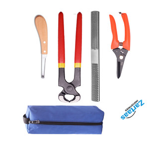 Kit d'outils de fermeur professionnel de 8 pouces, comprenant mini-râpe, lime à sabots, cisailles métalliques pour sabots de chèvre, porc et équidés, et coupe-sabots. - Product Image 3