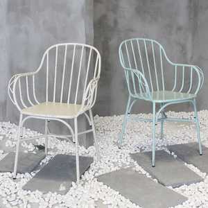 Modern Steel Outdoor Armchair <b>Stackable</b> <b>Garden</b> Patio Cafe <b>Chair</b> Hotel Use Waterproof Durable Veranda Seating Terrace Pot - Product Image 1