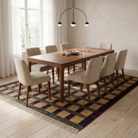 Tapis en laine moderne à carreaux vert olive, marron et beige, texturé, motif géométrique, avec franges, écologique, pour salon et hôtel