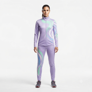 Custom Women Cheerleading Sportswear Tracksuit Matching <b>Jacket</b> and Pants Set Lightweight Athletic Team Uniform - Product Image 5