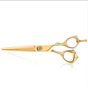 Ciseaux de coiffure professionnels Morje Surgical, acier inoxydable, lame tranchante, 28 dents, légers, manche long, pour droitiers, dorés - Product Image 5