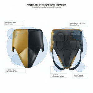 Premium Quality Genuine Leather MMA Groin Guard Protector Adjustable Cup Straps for Men Boxing Kickboxing Martial Arts Groin Pad - Product Image 2
