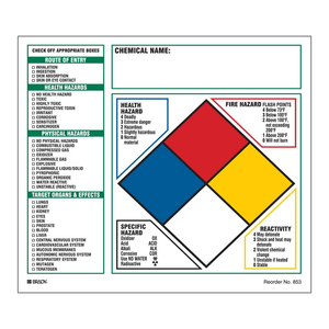 Etiquetas de clasificación de riesgos Brady NFPA, pegatinas autoadhesivas duraderas para seguridad química en laboratorios e industria - Product Image 2
