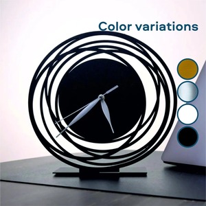 Contemporary Black Metal Desk <b>Clock</b> Perfect For Bedroom Decor Study <b>Tables</b> And Shelf Display Arrangement Handcrafted From India - Product Image 5