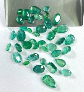 Meilleur prix, 100% naturel, émeraude zambienne de 6x4-6x8 mm, forme mixte, couleur vert bleuté, qualité supérieure, pierres précieuses en vrac pour la fabrication de bijoux - Product Image 4