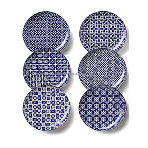 Juego de platos de cerámica clásicos Premium Diseños surtidos con estilo para postre de ensalada de pasta y más seguro para microondas y lavavajillas - Product Image 3