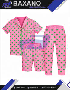 Alpha |   Kapa |   Ensemble de pyjama en satin à pois Alpha Sorority, tunique respirante pour la saison d'automne, pour les femmes, membres de la sororité AKA - Product Image 4
